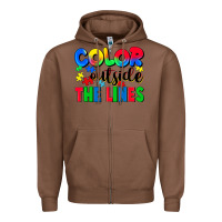 Chestnut Color outside the lines Zipper Hoodie - CowGirlArtShop