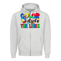 Dove Grey Color outside the lines Zipper Hoodie - CowGirlArtShop