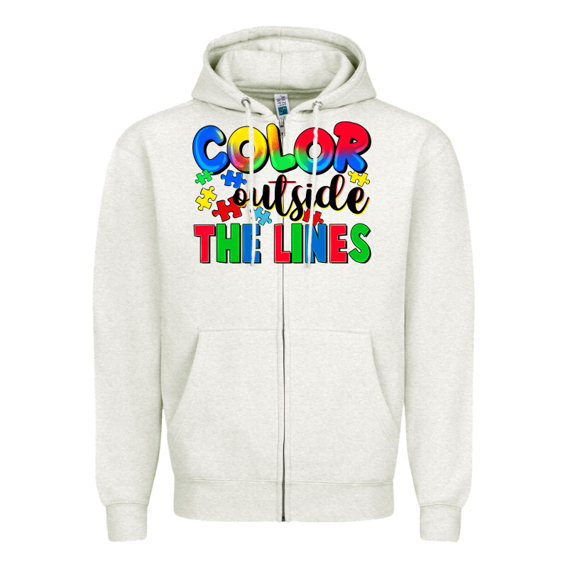 Color Outside The Lines Zipper Hoodie by CowGirlArtShop | Teevron