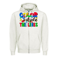 Oatmeal Heather Color outside the lines Zipper Hoodie - CowGirlArtShop