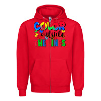 Red Color outside the lines Zipper Hoodie - CowGirlArtShop