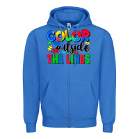 True Royal Color outside the lines Zipper Hoodie - CowGirlArtShop
