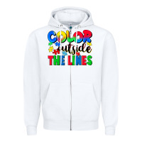 White Color outside the lines Zipper Hoodie - CowGirlArtShop