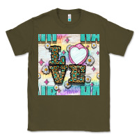 Army Green Leopard Love Hair And Mirror With Daisy Seamless Pattern Bbs Classic Tee - BundleAndBundleShop