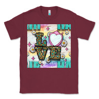 Burgundy Leopard Love Hair And Mirror With Daisy Seamless Pattern Bbs Classic Tee - BundleAndBundleShop