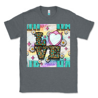 Charcoal Heather Leopard Love Hair And Mirror With Daisy Seamless Pattern Bbs Classic Tee - BundleAndBundleShop