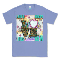 Colony Blue Leopard Love Hair And Mirror With Daisy Seamless Pattern Bbs Classic Tee - BundleAndBundleShop