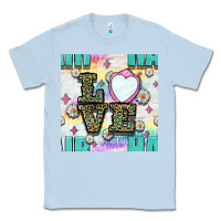 Dusty Blue Leopard Love Hair And Mirror With Daisy Seamless Pattern Bbs Classic Tee - BundleAndBundleShop