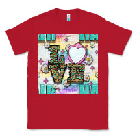 Red Leopard Love Hair And Mirror With Daisy Seamless Pattern Bbs Classic Tee - BundleAndBundleShop