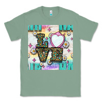 Sage Leopard Love Hair And Mirror With Daisy Seamless Pattern Bbs Classic Tee - BundleAndBundleShop