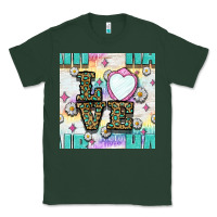 Sports Green Leopard Love Hair And Mirror With Daisy Seamless Pattern Bbs Classic Tee - BundleAndBundleShop