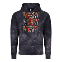 Cloud Black Merry Merry Merry Christmas Lightning Bolt Vintage Hoodie - BundleAndBundleShop