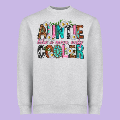Auntie Like A Mom Only Cooler Heavyweight Sweatshirt Designed By Texasbilliewilder