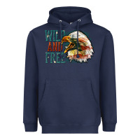 Navy Wild and free Heavyweight Hoodie - FaDigitalArtStudio