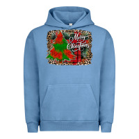 Pigment Pebble Blue merry Christmas trees Urban Hoodie - CowhideDigitalArt