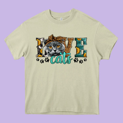 Love Cats Scottish Fold Heavy Core Tee Designed By Lillyallendesigns
