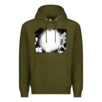 Army Green Cowhide Bleached Premium Hoodie - CowCowDesign