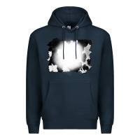 Navy Cowhide Bleached Premium Hoodie - CowCowDesign