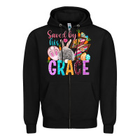 Black Saved by his grace Easter Day Zipper Hoodie - HowdyJamesFarm