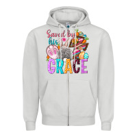 Dove Grey Saved by his grace Easter Day Zipper Hoodie - HowdyJamesFarm