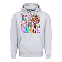 Heather Grey Saved by his grace Easter Day Zipper Hoodie - HowdyJamesFarm