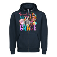 Navy Saved by his grace Easter Day Zipper Hoodie - HowdyJamesFarm