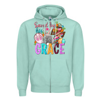 Seafoam Saved by his grace Easter Day Zipper Hoodie - HowdyJamesFarm