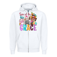 White Saved by his grace Easter Day Zipper Hoodie - HowdyJamesFarm