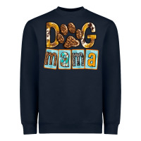 Navy Dog Mama with Paw Heavyweight Sweatshirt - texasbilliewilder