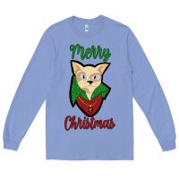 Colony Blue Merry Christmas Cat Long Sleeve Tee - Bettercallsaul
