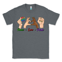 Charcoal Heather Peace Love Pride Classic Tee - BundleAndBundleShop