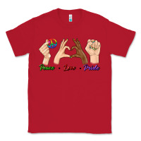 Red Peace Love Pride Classic Tee - BundleAndBundleShop