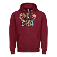 Burgundy wife mom cna Zipper Hoodie - CowGirlArtShop