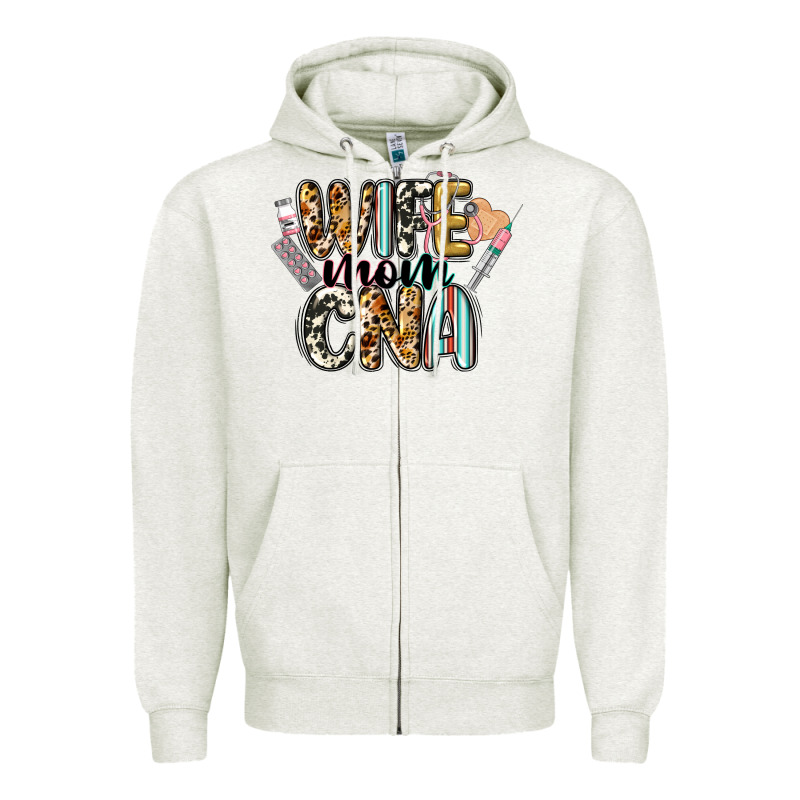 Wife Mom Cna Zipper Hoodie by CowGirlArtShop | Teevron