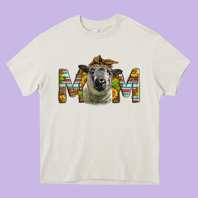 Western Hampshire Sheep Mom Heavy Core Tee Designed By Lillyallendesigns