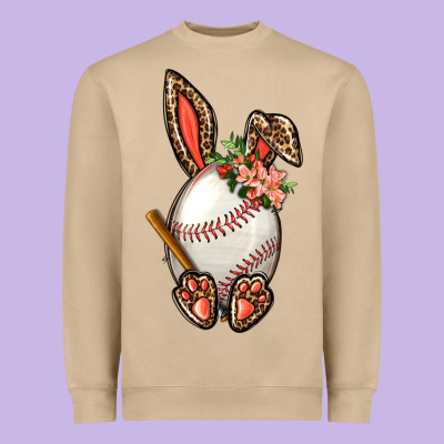 Baseball Easter Bunny Heavyweight Sweatshirt Designed By Nancycooperartshop