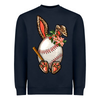 Navy Baseball Easter Bunny Heavyweight Sweatshirt - NancyCooperArtShop