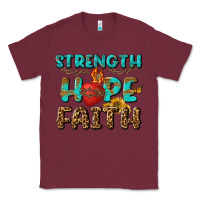 Burgundy Strength Hope Faith Classic Tee - BundleAndBundleShop