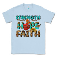 Dusty Blue Strength Hope Faith Classic Tee - BundleAndBundleShop