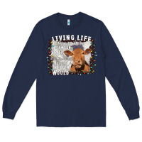 Navy Between Jesus Take The Wheel I Wish A Heifer Would Long Sleeve Tee - Bettercallsaul