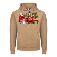 Vintage Coffee Santa Snowman Reindeer Penguin Elf Christmas Truck Vintage Hoodie - BundleAndBundleShop