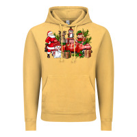 Vintage Mustard Santa Snowman Reindeer Penguin Elf Christmas Truck Vintage Hoodie - BundleAndBundleShop