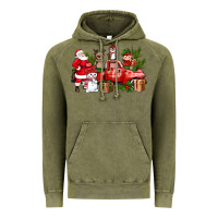Vintage Olive Santa Snowman Reindeer Penguin Elf Christmas Truck Vintage Hoodie - BundleAndBundleShop