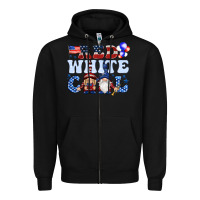 Black Red white cool with gnomies 4th of july Zipper Hoodie - HowdyJamesFarm