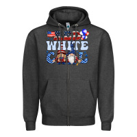 Charcoal Heather Red white cool with gnomies 4th of july Zipper Hoodie - HowdyJamesFarm