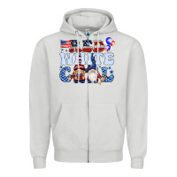 Dove Grey Red white cool with gnomies 4th of july Zipper Hoodie - HowdyJamesFarm