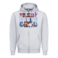 Heather Grey Red white cool with gnomies 4th of july Zipper Hoodie - HowdyJamesFarm