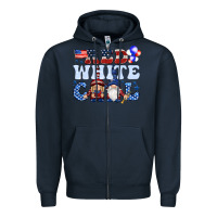 Navy Red white cool with gnomies 4th of july Zipper Hoodie - HowdyJamesFarm