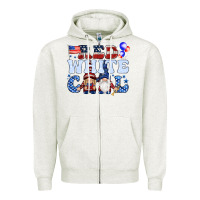 Oatmeal Heather Red white cool with gnomies 4th of july Zipper Hoodie - HowdyJamesFarm