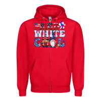 Red Red white cool with gnomies 4th of july Zipper Hoodie - HowdyJamesFarm